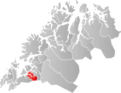 Lage der Kommune in der Provinz Troms