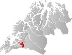 Lage der Kommune in der Provinz Troms