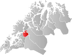 Lage der Kommune in der Provinz Troms