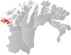 Lage der Kommune in der Provinz Finnmark