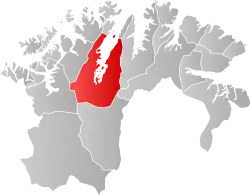Lage der Kommune in der Provinz Finnmark