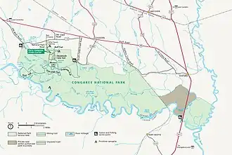 Karte des Congaree-Nationalpark