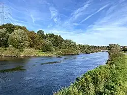 Die Eisenbahnbrücke markiert das nordöstliche Ende des NSG