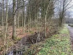 Der Wupperweg führt am NSG entlang zum Hülser Hof