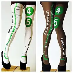 Strumpfhosen mit nicht lizenziertem Design der New York City Subway