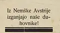 Aufkleber: „Unsere Priester werden aus Deutschösterreich vertrieben!“
