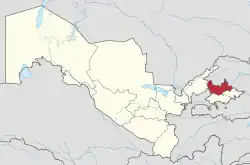 Lage des Viloyat Namangan in Usbekistan
