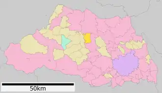 Lage Namegawas in der Präfektur