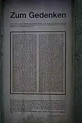 Tafel mit den namentlich bekannten Toten