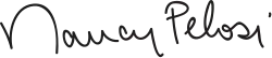 Nancy Pelosis Unterschrift