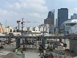 Baustelle auf dem Gelände des ehemaligen Güterbahnhofs Nanterre-La Folie, 2018