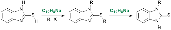 Alkylierung von 2-Mercaptobenzimidazol mittels Naphthalin-Natrium