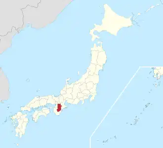 Lage der Präfektur Nara in Japan