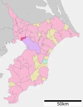 Lage Narashinos in der Präfektur