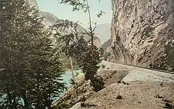 Trasse in der Lim-Schlucht bei km 106.