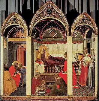 P. Lorenzetti: Mariengeburt; Museum Siena