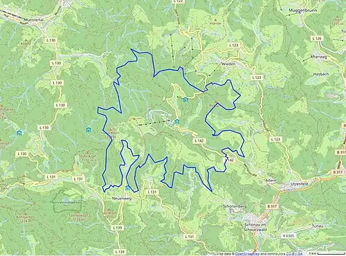 Grenzen des Naturschutzgebietes Belchen