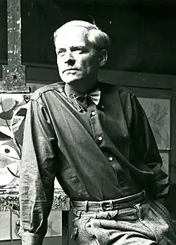 Nay in seinem Hofheimer Atelier 1948