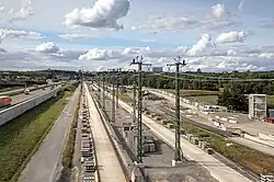 Ausgang des Filder­tun­nels mit anschlie­ßender Paral­lellage zur Bundes­autobahn 8.