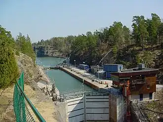 Neue Schleuse (1916) im Trollhättan-Kanal