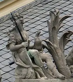 31. Superioritas (Obrigkeit) – Zepter, Hahn (Herrschaft und Kampfbereitschaft).