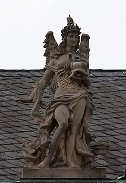 53. Herrschaft – Engel, Lorbeerkranz, Harnisch, Herzogshut, Schlange (Klugheit).