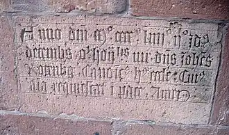 Grabinschrift des Kanonikers Johannes Rotenberg, 1454