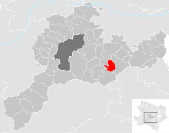 Lage der Gemeinde Neustift-Innermanzing im Bezirk St. Pölten-Land (anklickbare Karte)