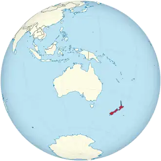 Lage Neuseelands in Ozeanien