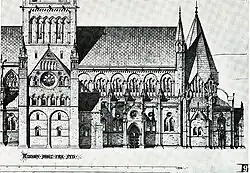 Zeichnung von Christian Christie zur Restaurierung des Nidarosdomes.