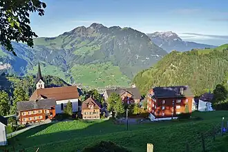 Blick vom Etappenziel zum Stanserhorn