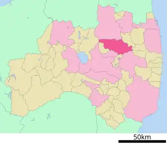 Lage Nihonmatsus in der Präfektur