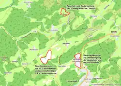 Karte der Nike-Stellung mit Abschussbereich, Radarstellung und Sauerlandkaserne