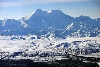Blick von Nikolai auf den Denali im Denali-Nationalpark