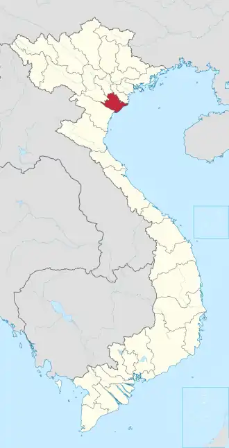 Karte von Vietnam mit der Provinz Tỉnh Ninh Bình hervorgehoben