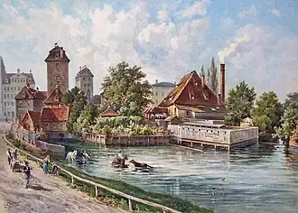 Das Bad an der Nonnenmühle um 1890