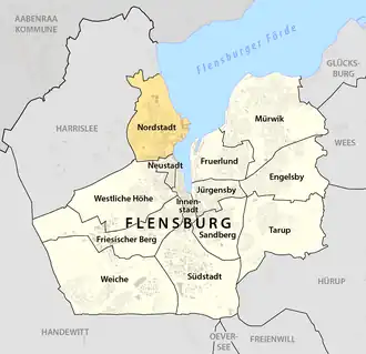 Lage von Nordstadt in Flensburg