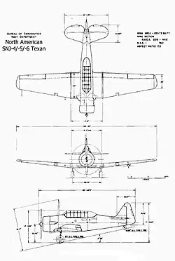 3-Seiten-Riss einer T-6/SNJ