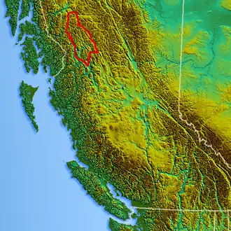 Lage der Skeena Mountains