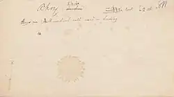 Vorarbeit für das Wörterbuch: Zettel („clip“) mit Lemma-Definition, hier ahoy