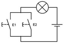 Elektrische Realisierung eines ODER-Gatters mit Schaltern