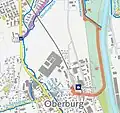 Beginn des Oberburgbachs am Zusammenfluss zweier anderer Bäche am Rande von Oberburg