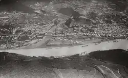 1931 von oben mit Lahnmündung