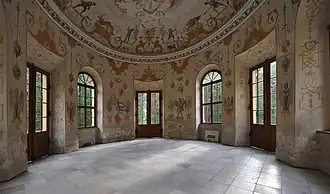 Innenansicht des Gartenpavillons