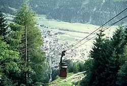 Die Seilbahn zum ehemaligen Bahnhof im Juli 1970