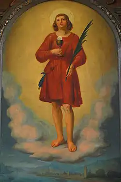 Ehemaliges Altarbild des über der Stadt schwebenden Werner