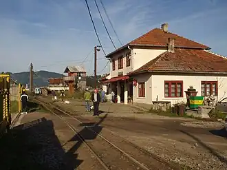 Der Bahnhof der Wassertalbahn in Oberwischau