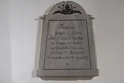Epitaph für Francisca Gräfin von Minucci († 1817)