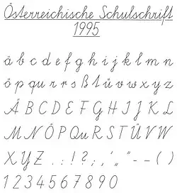Österreichische Schulschrift seit 1995