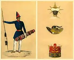 Gorontalo (Celebes): Offizier und Kopfbedeckungen